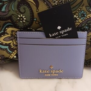NWT Kate Spade Madison Saffiano Leather Card Holder, Frosted Blue Small Wallet